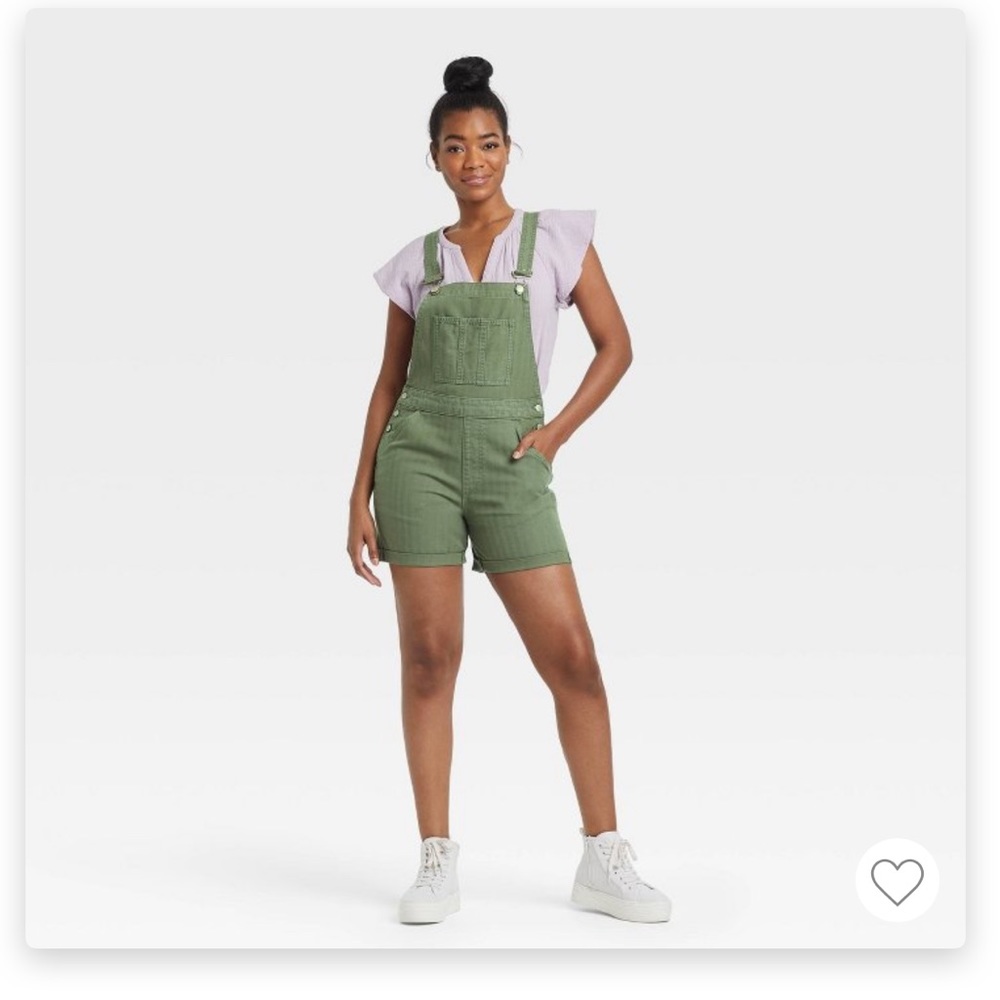 Universal Threads Shortalls Denim - Green Overalls